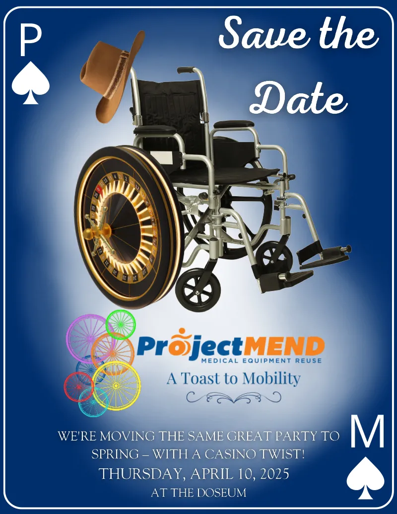 Save the Date! April 10th, 2025 - wheelchair on a poker card