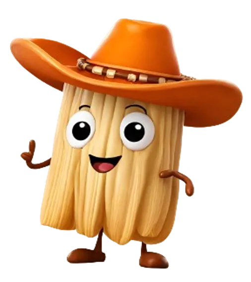 A living breathing Tamal named Tomas, wearing a cowboy hat; thumbs up