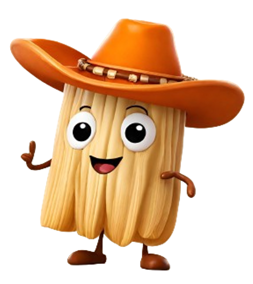 A living breathing Tamal named Tomas, wearing a cowboy hat; thumbs up