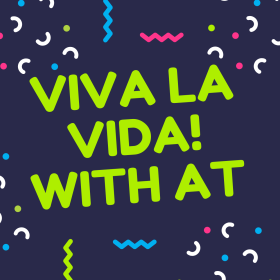 image of confetti and the text Viva la Vida