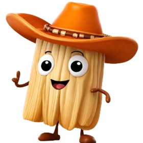 A living breathing Tamal named Tomas, wearing a cowboy hat; thumbs up